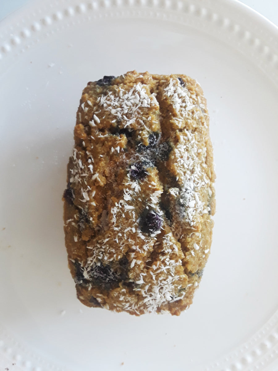 Blueberry Lemon Coconut Kamut Cake- Vegan Organic Sugar Free